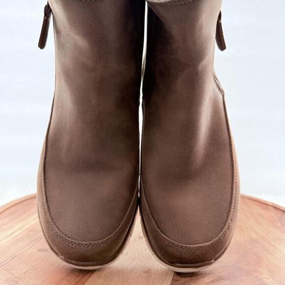 Skechers On The‎ Go Joy Bundle Up Boots Womens Size 9 Brown Faux Fur Winter Zip - Picture 6 of 12